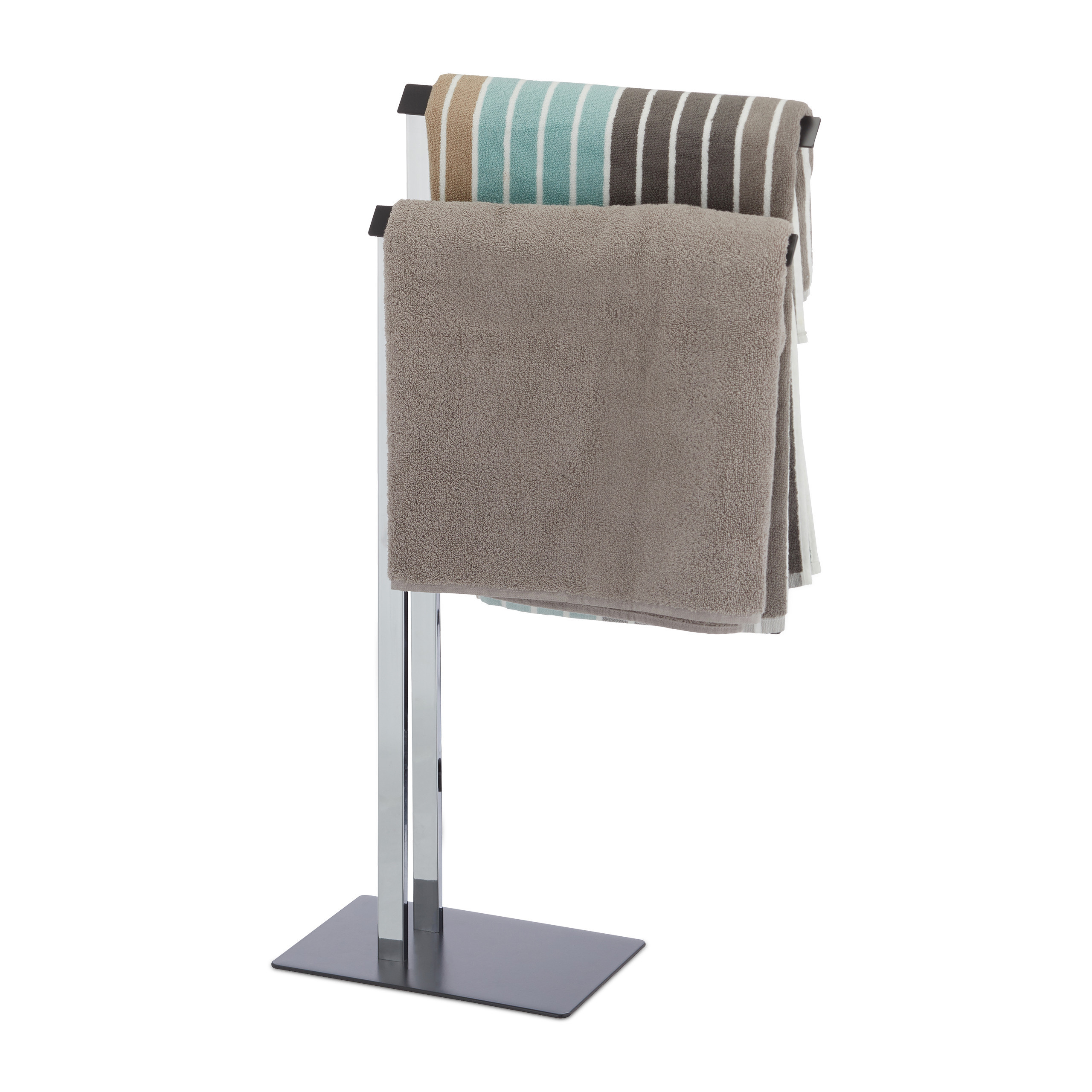 Towel Stand In Silver/ - (w)46 X (h)82 X (d)20 Cm