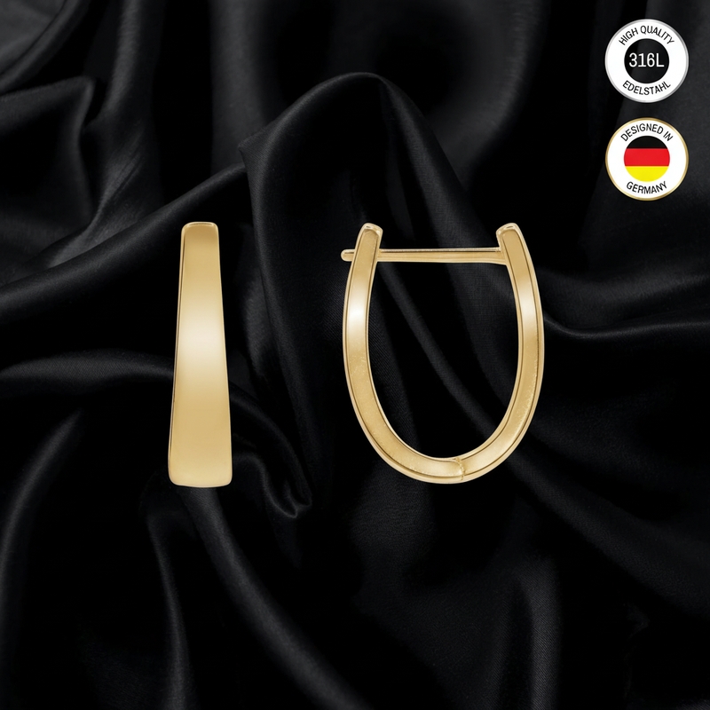 Women's Earrings - Gold-colored - Hoop Earrings - Waterproof