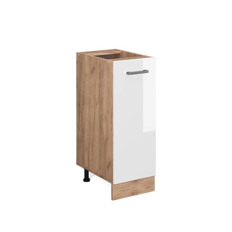 Image of Cabinet White High-gloss 30 Cm Without Worktop The Kitchen Base Cabinet For The Kitchen Base Cabinet For The Kitchen The Kitchen Furniture Chipboard, 16 Mm Kitchen