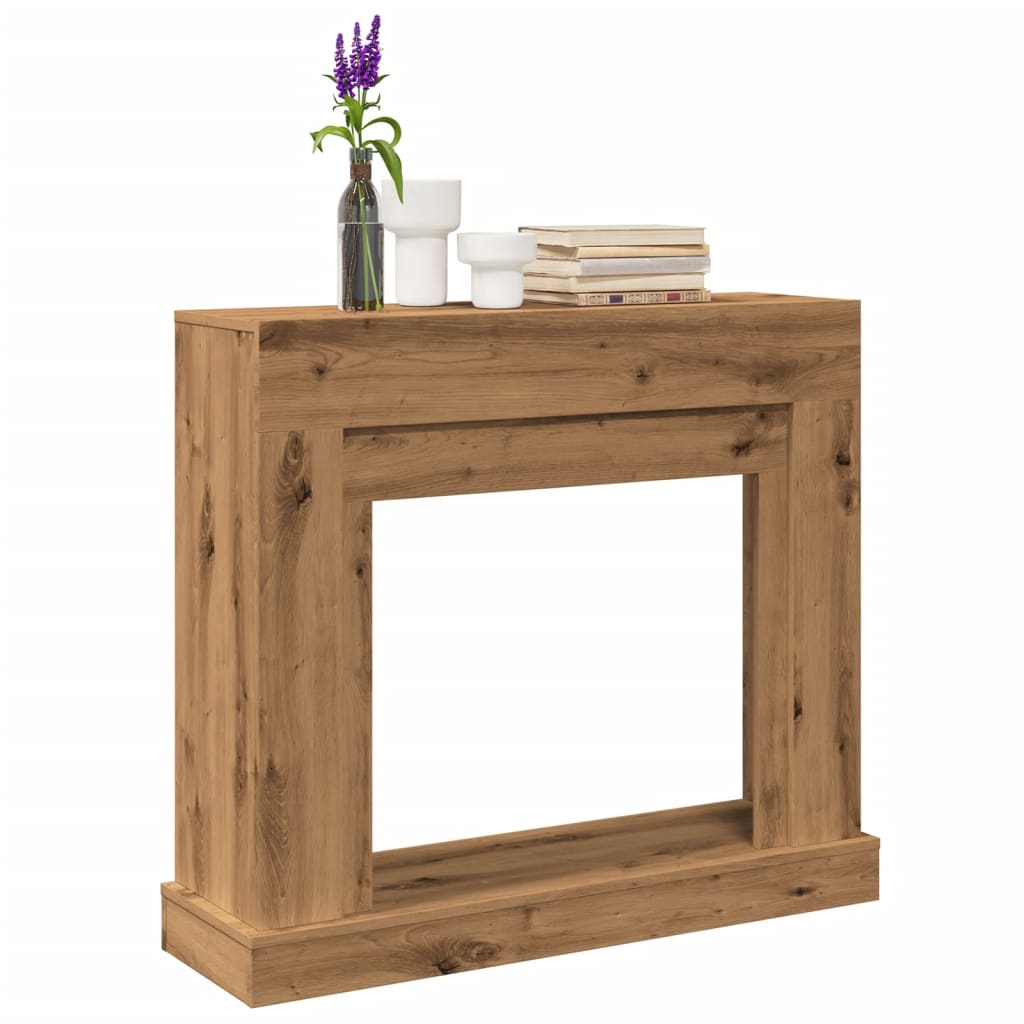 Image of Vidaxl Fireplace Surround, Decorative Fireplace Mantel, Fireplace Shelf Decorative Fireplace For Living Room, Fake Fireplace Fireplace Cladding, Oak Wood Material