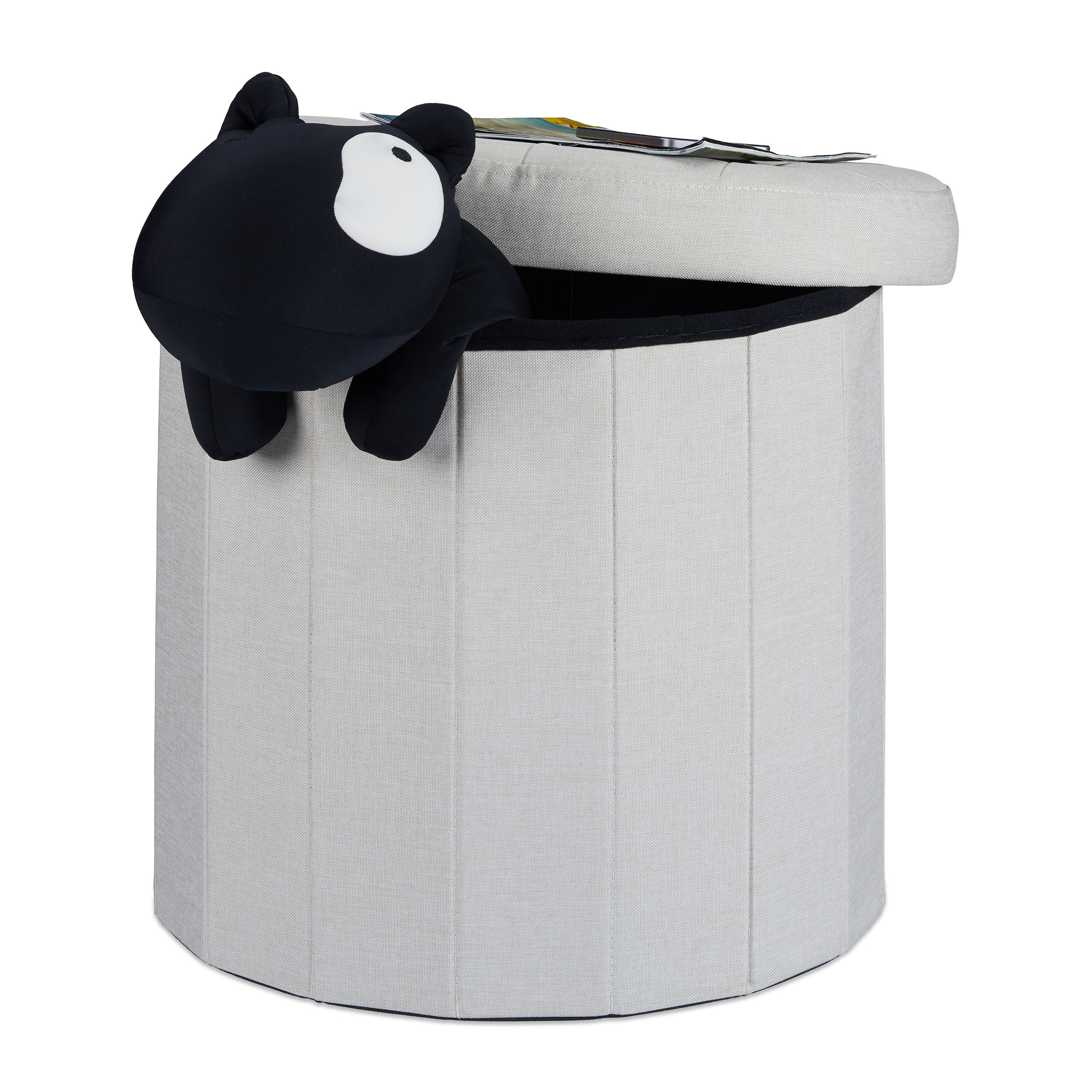 Stool In Cream - (h)43 X Ø