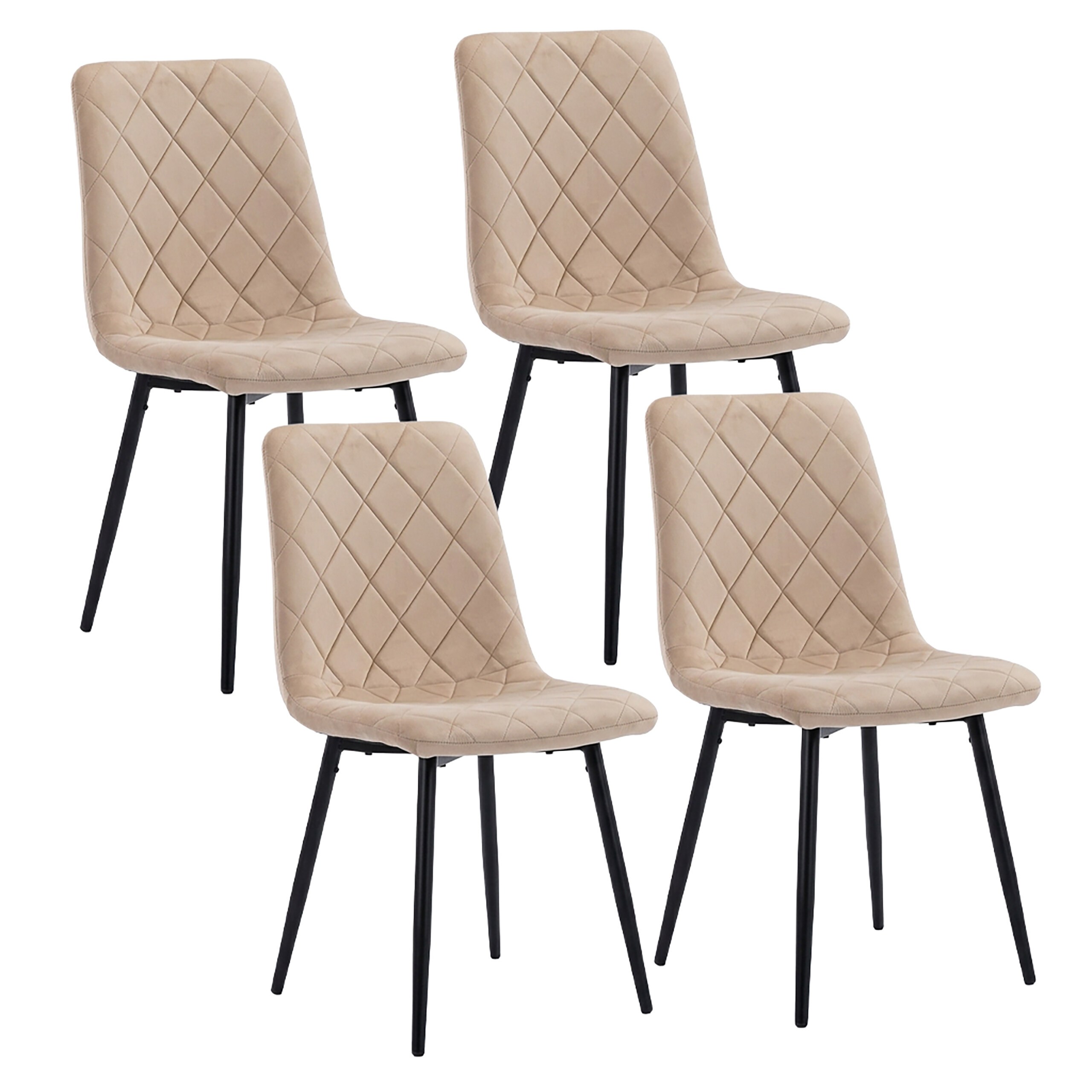 4 X Dining Chairs In Beige - (w)43 X (h)86 X (d)53.5 Cm