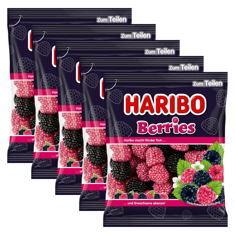 5 Packs Of Haribo Berries 175g (5x175g)