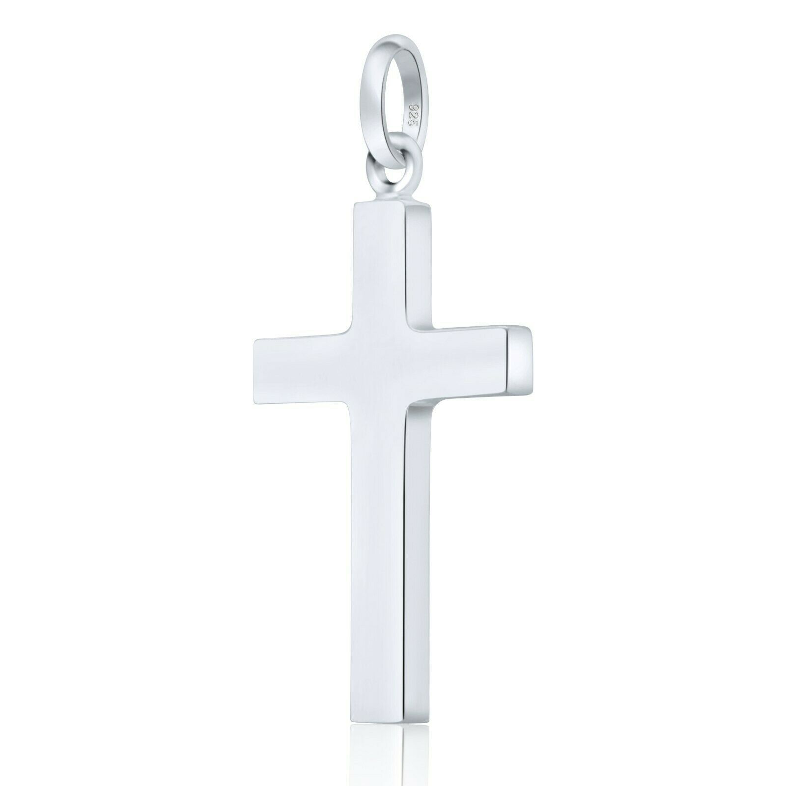 Large Cross Pendant Genuine 925 Sterling Silver Made In Italy Solid With 925 For Women And Men High Gloss Polished Eyelet Width 5.5mm