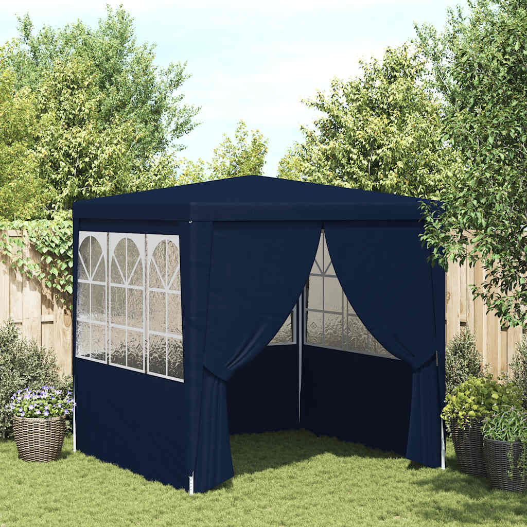 vidaXL Partytent met Zijwanden Feesttent Tuintent Paviljoen Tuinprieel Prieel Scherm Tuinpaviljoen Partytenten Tent Professioneel 90 g/m² 2x2 m Blauw