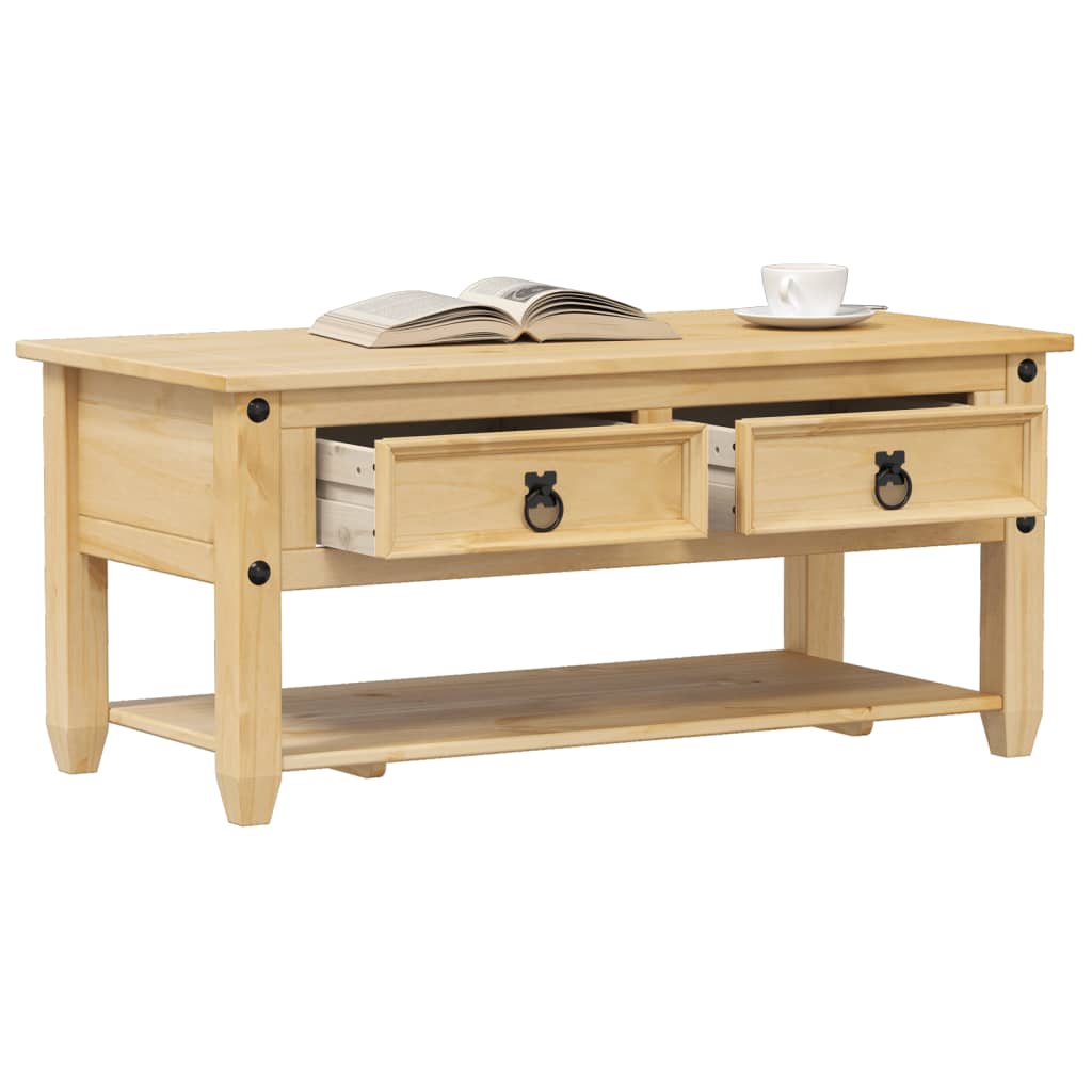 Vidaxl Coffee Table With Drawers 100x48x45 Cm Solid Pine Wood