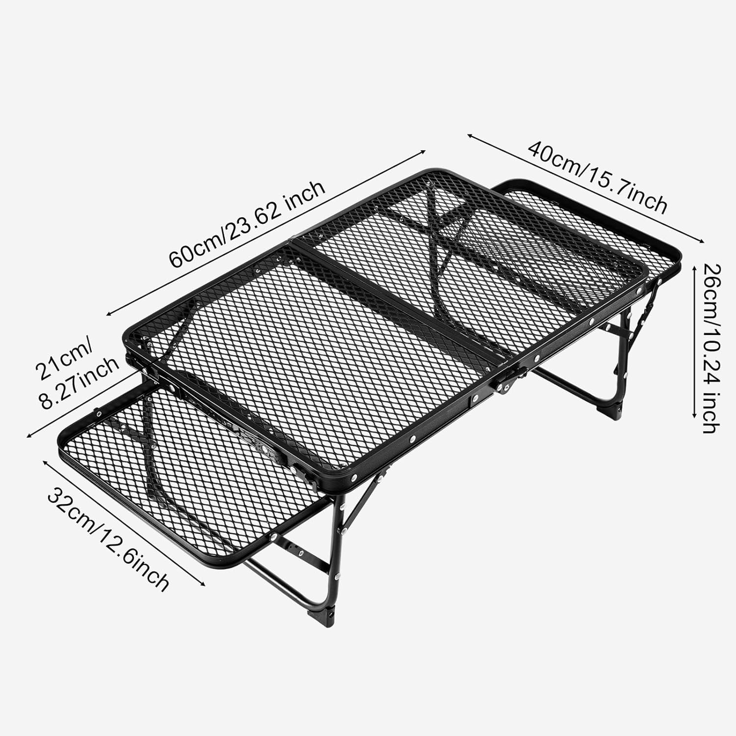 Portable Folding Camping Table, Lightweight Outdoor Mesh Table