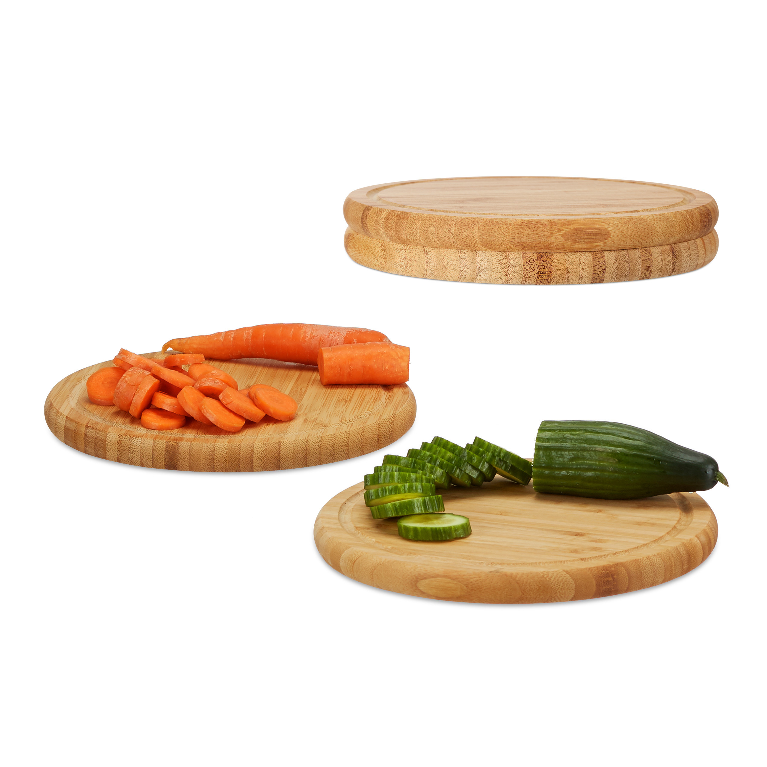 4-piece Breakfast Board Set In Natural - Ø 25 Cm
