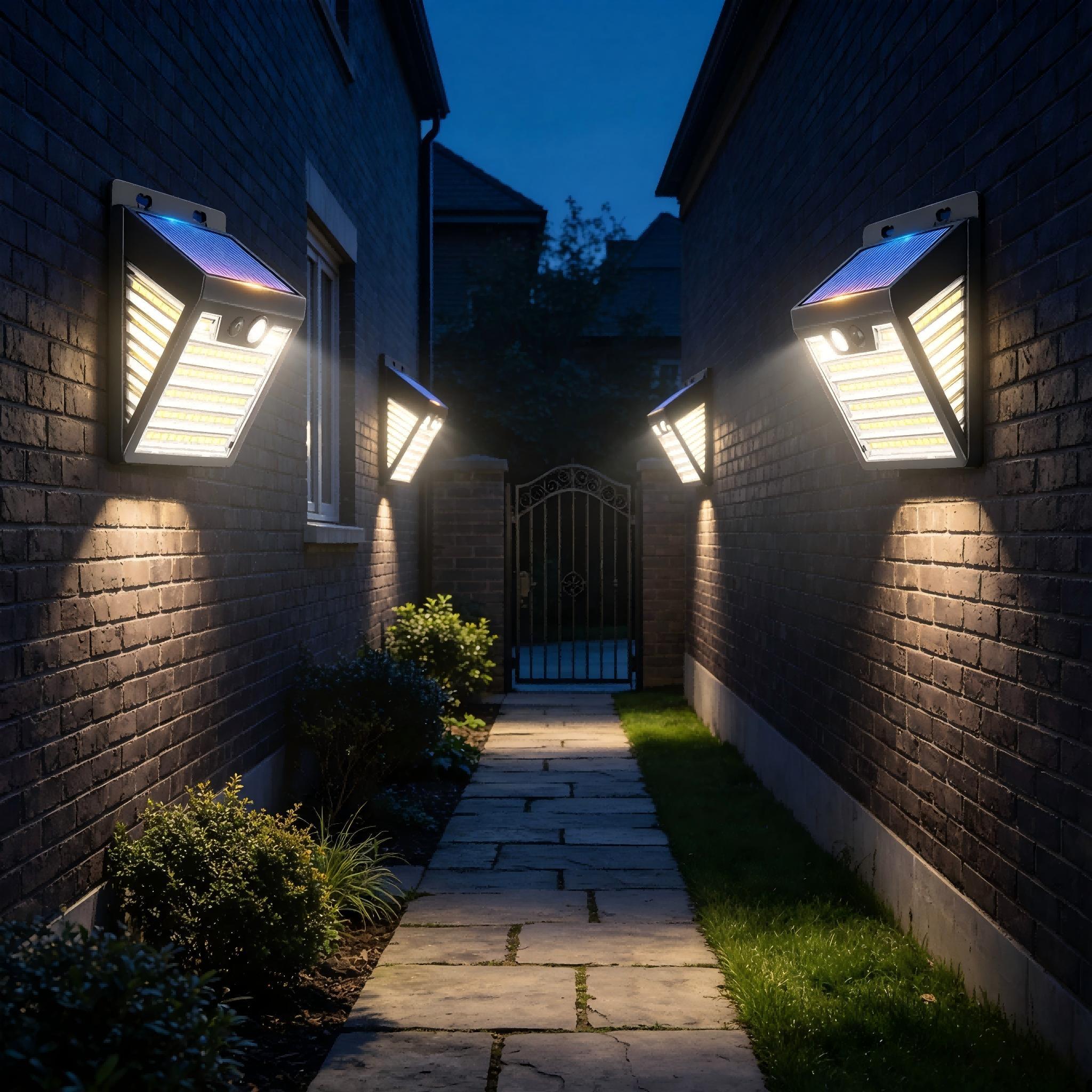 Solar Powered Outdoor Wall Light with PIR Motion Sensor