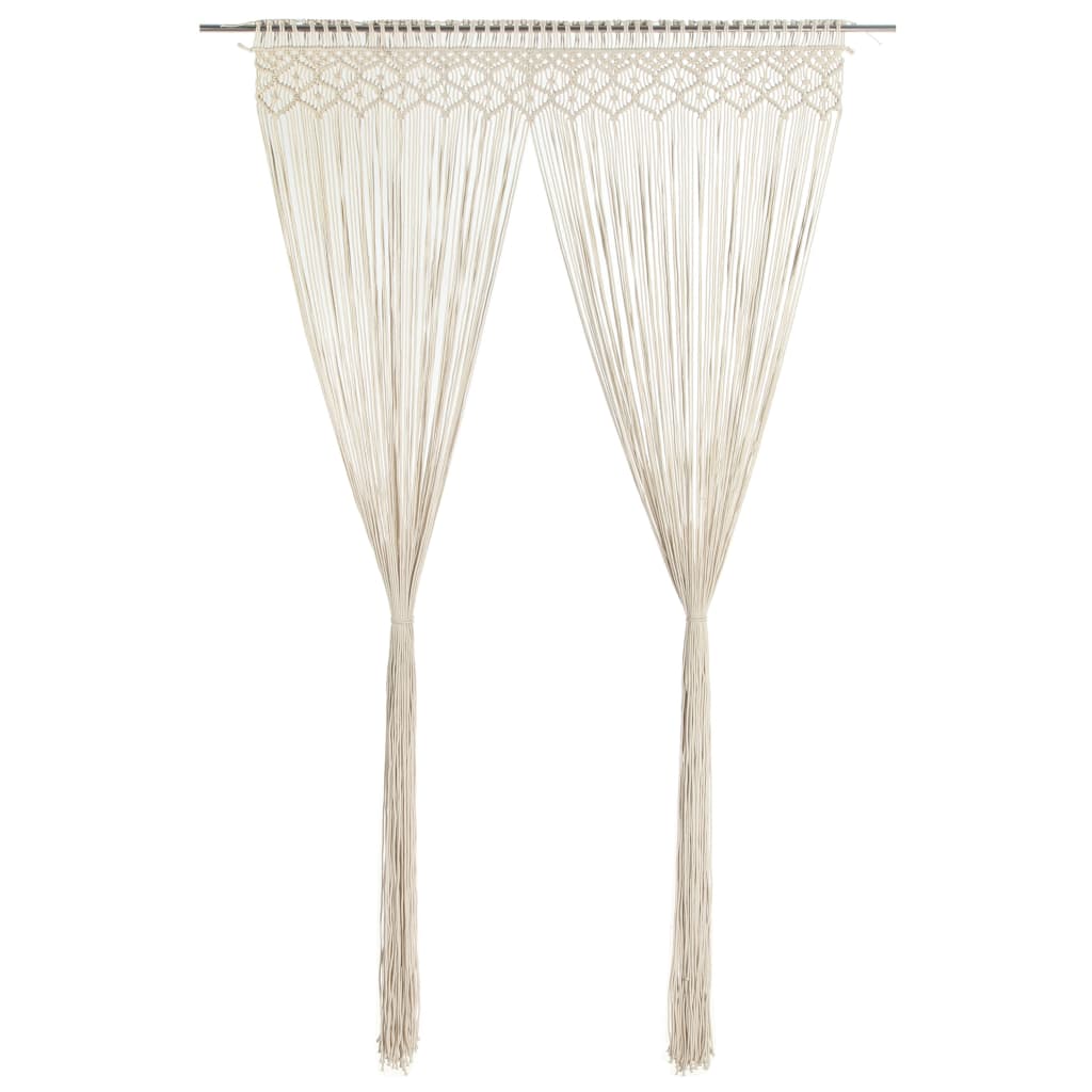Image of Vidaxl Macrame Curtain Wall Hanging Tapestry Door Curtain Window Curtain Decor Curtain Wedding Background 140x240cm