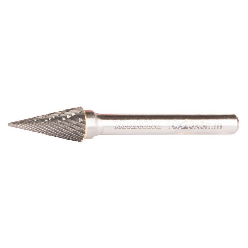 Image of Makita B-52847 Carbide Milling Pin – Pointed Cone With Cross-cutting Teeth 10×20×6mm | Professional Milling Cutter For Metal & Stainless Steel