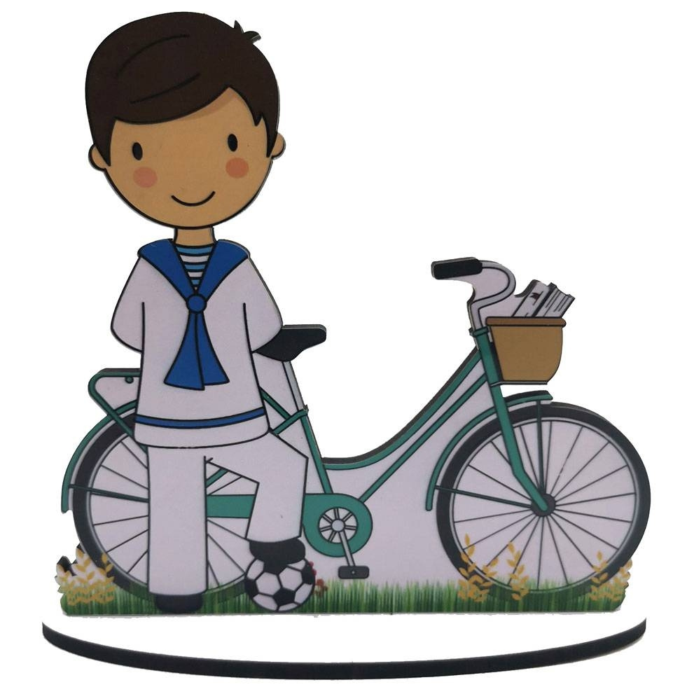 TEMU FIGURA PASTEL COMUNIÓN BICICLETA NIÑO - Figuras para 1ª Comunión Pastel