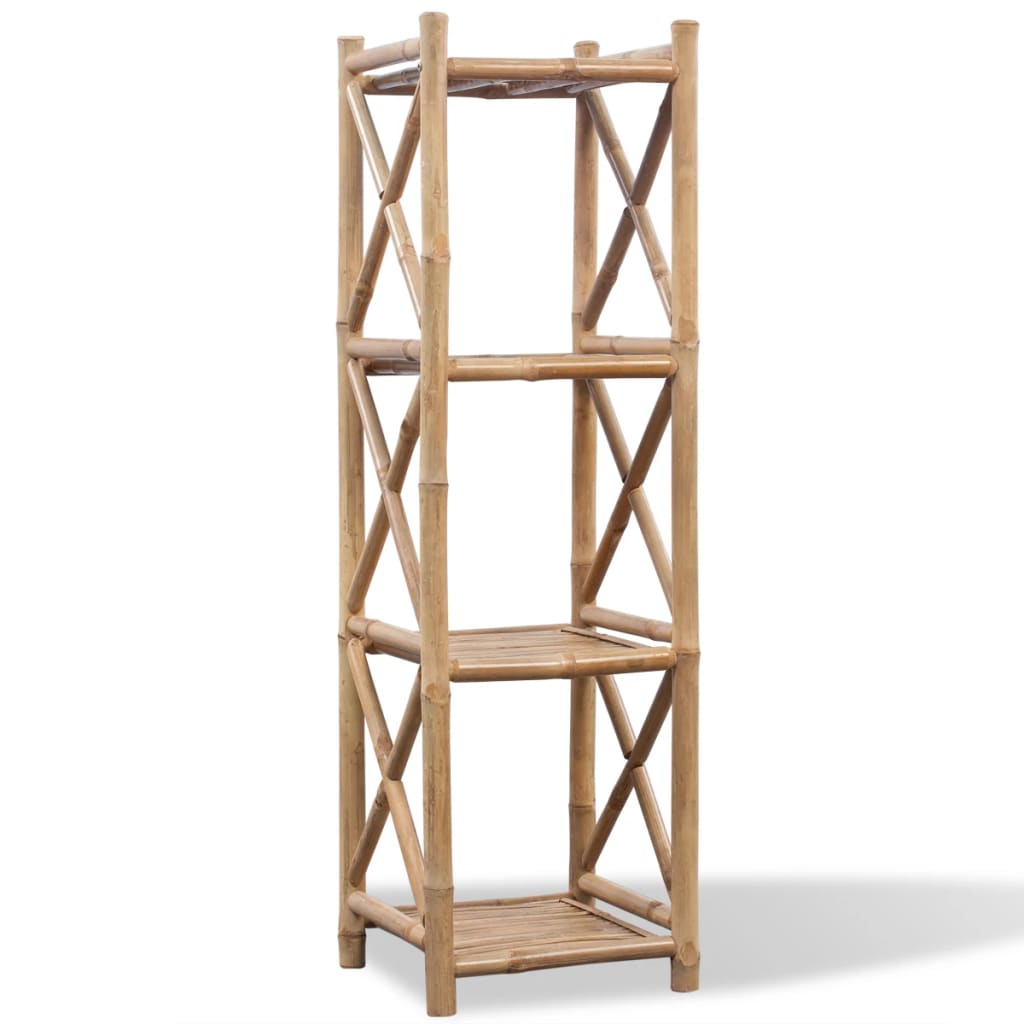 Image of Vidaxl Bamboo Shelf Bathroom Shelf Towel Rack Shower Shelf Freestanding Shelf 3/4/5-tier