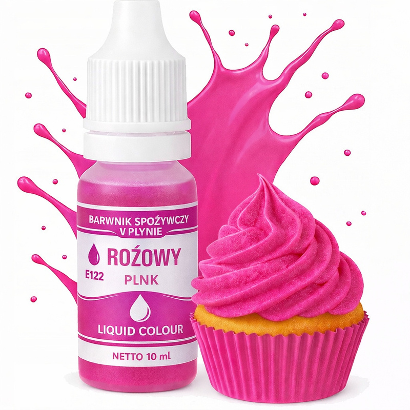 Food Coloring Liquid Pink For Cakes, Pastries, Ice Cream Mixes, Desserts