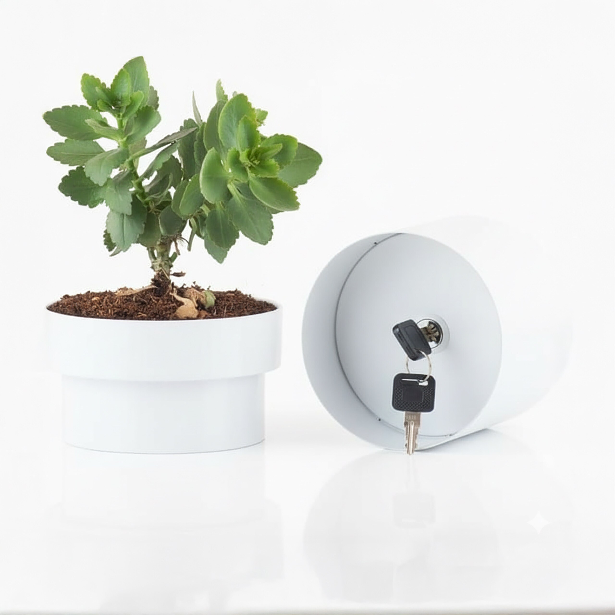 Flower Pot White - (h)13 X ∅12.5 Cm