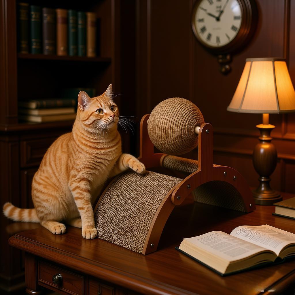 Cat Scratching Board with Hanging Toy, Durable Design