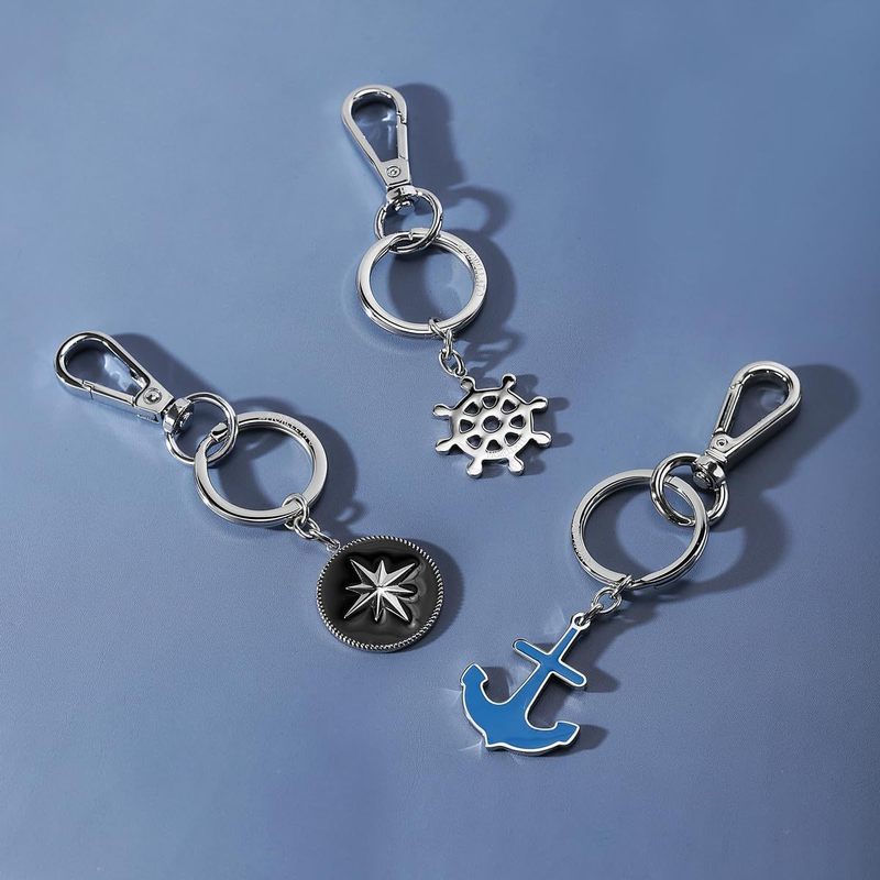 Men'S Steel Enamel Keyring, Gray - Durable Accessory for Everyday Use