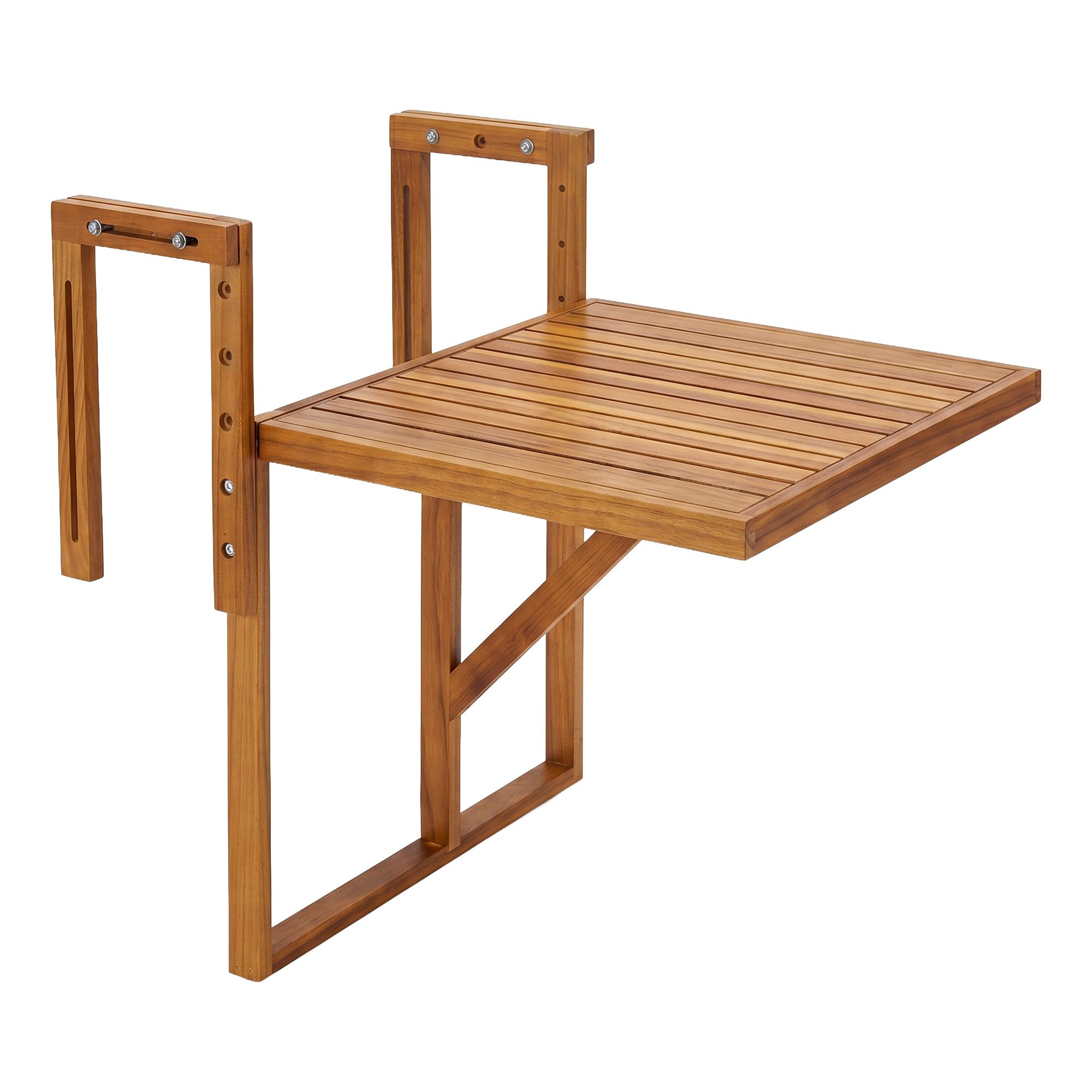 TEMU - Mesa de plegable 46.5x75x60 cm, estante colgante de exterior en madera de acacia
