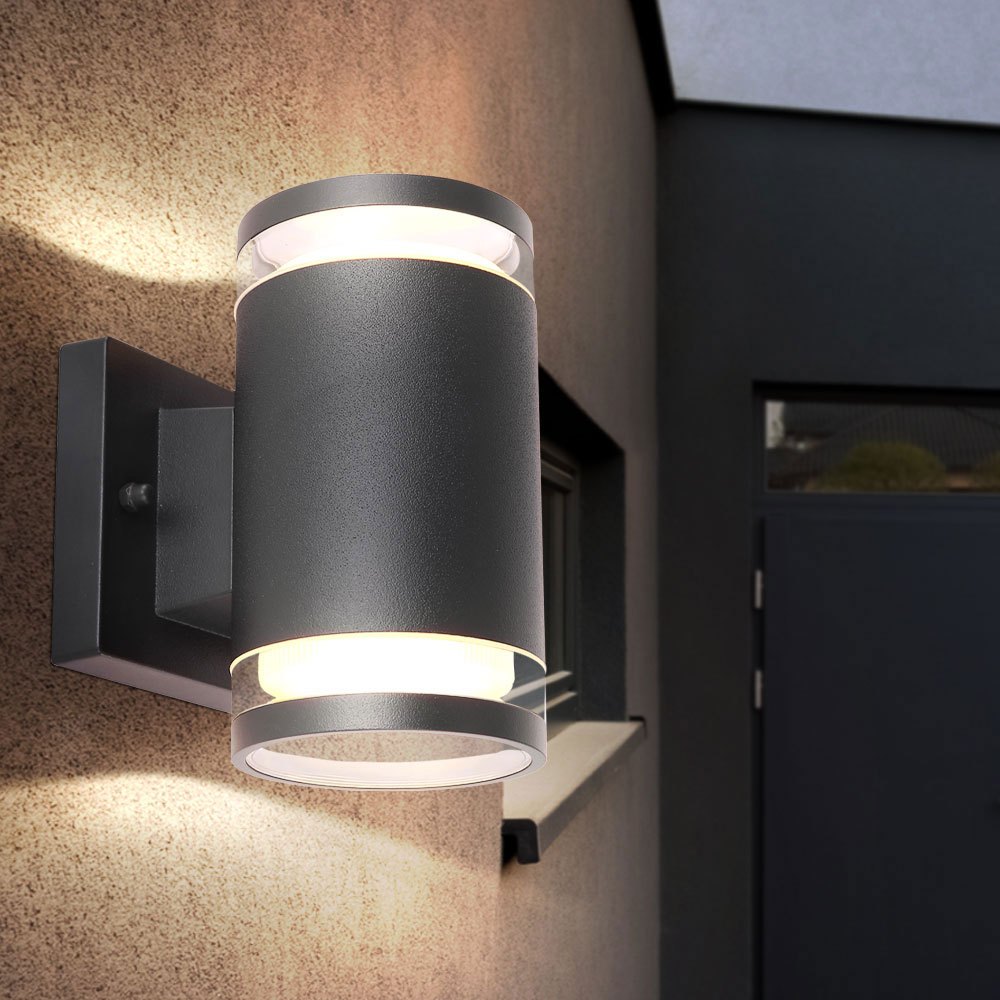 Outdoor Wall Spot Light Up Down Lamp Aluminum Glass Courtyard Lighting