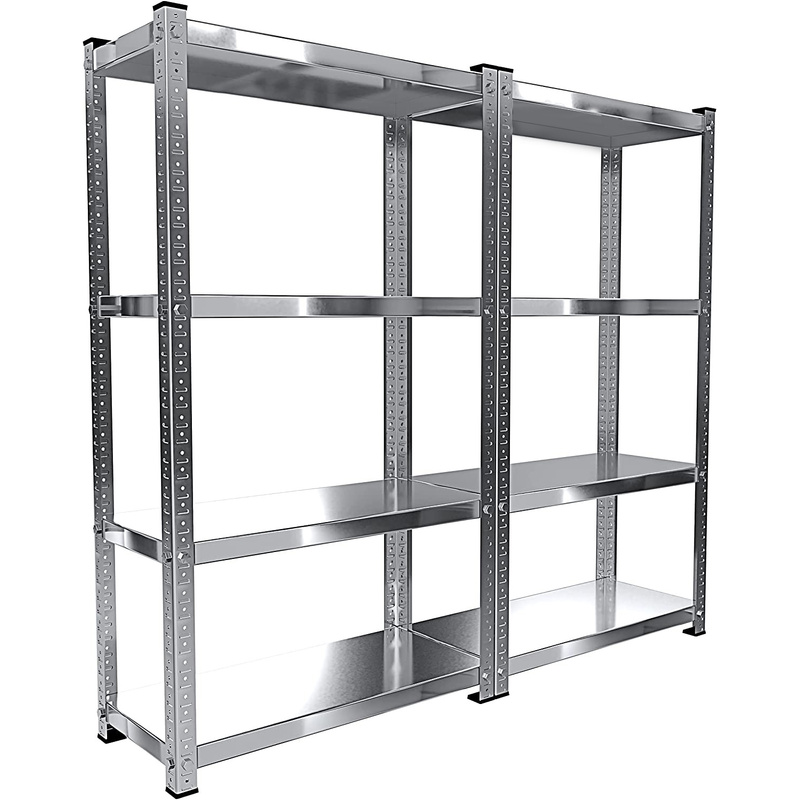 TEMU 2 Metal Shelves High-capacity Shelving Unit With 4 Adjustable Shelves Ideal For Garage Workshop Wine Cellar Warehouse Modular Design 150 X 75 X