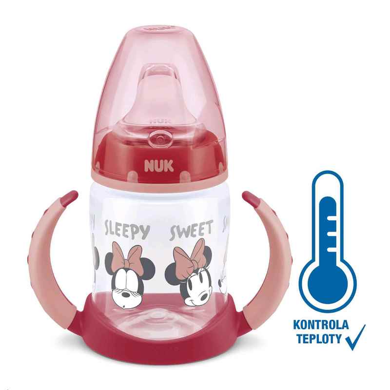 NUK Disney Mickey Boca za učenje s kontrolom temperature, 150 ml, Crvena