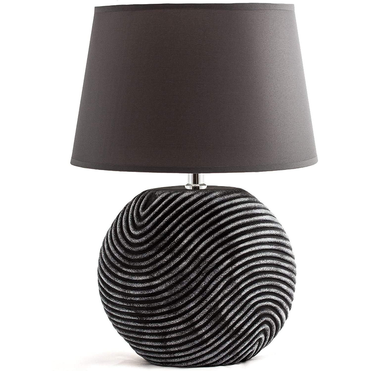 Image of Brubaker Table Or Night Table Lamp Zen Garden Anthracite Grey - Ceramic Base In , Matte Finish - 38 Cm Height (bulb Not Included)
