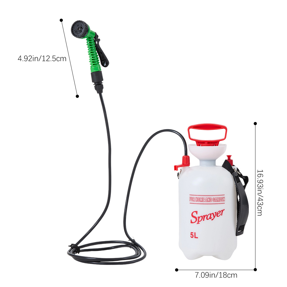 Image of 5/8l Manual Pump-action Garden Sprayer - Heavy Duty Pressure Sprayer With Adjustable Nozzle, Anti-kink Hose & Ergonomic Handle, Includes Hose For Plants, Pest Control & Lawn Care