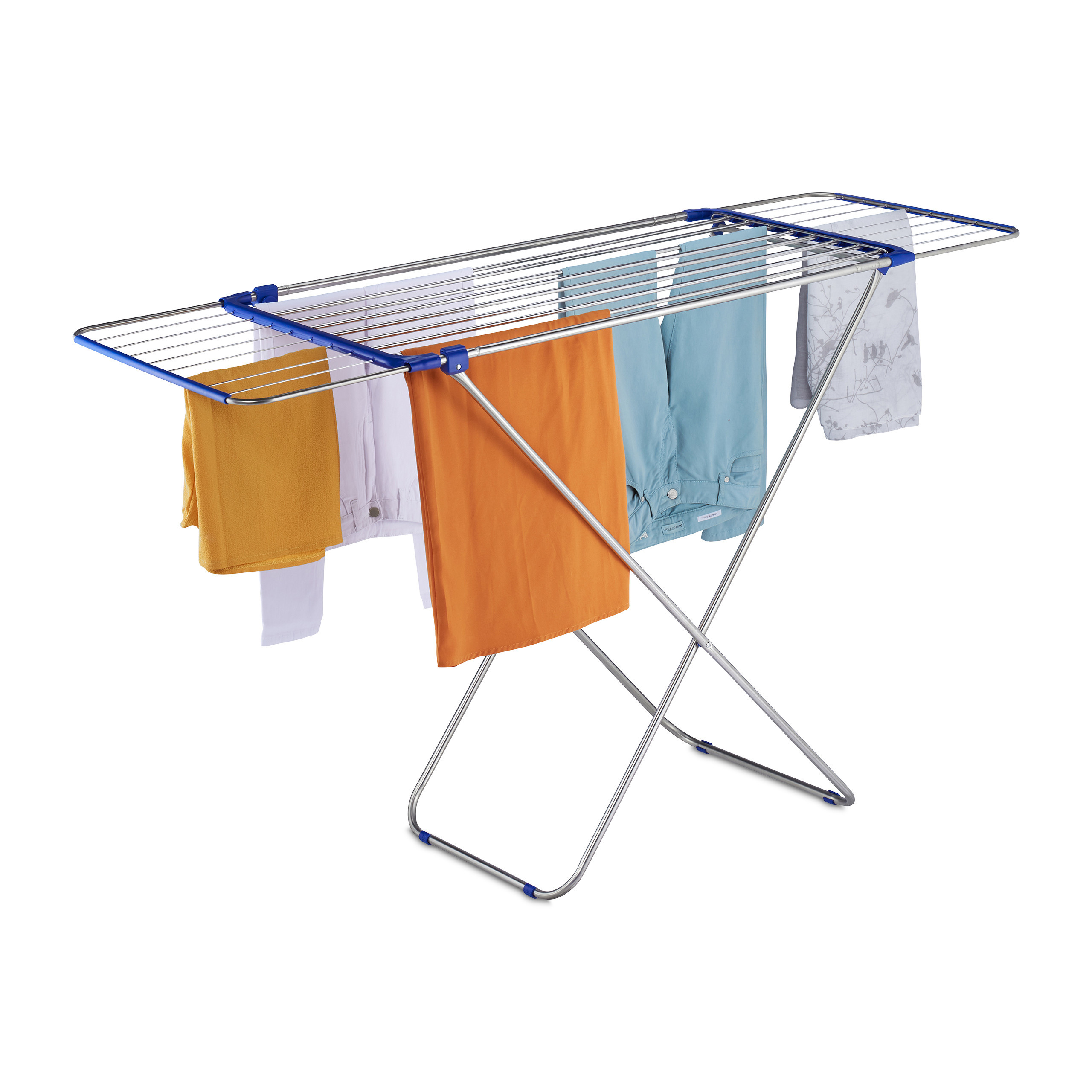 Clothes Drying Rack In Silver - (w)176 X (h)97 X (d)55 Cm