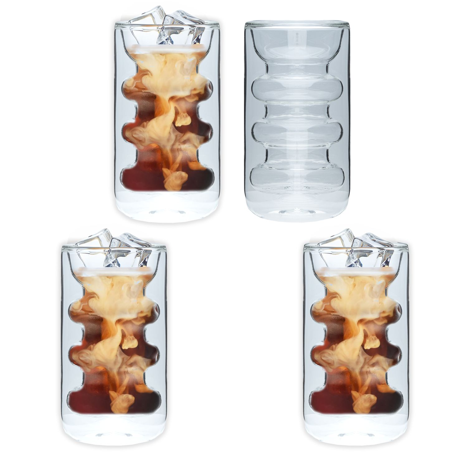 Image of Intirilife Double-walled Thermo Glass - Style Tea Glass Coffee Glass Cup - Floating Effect, Mouth-blown Insulated For Cappuccino Latte Heat-resistant Tea Coffee Glass Without Handle, Coffee Mug