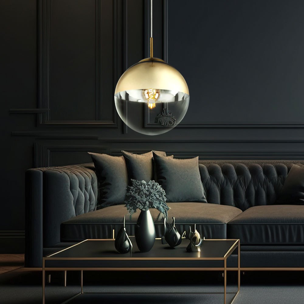Image of Design Pendulum Ceiling Lamp Glass Ball Living Dining Room Hanging 15856