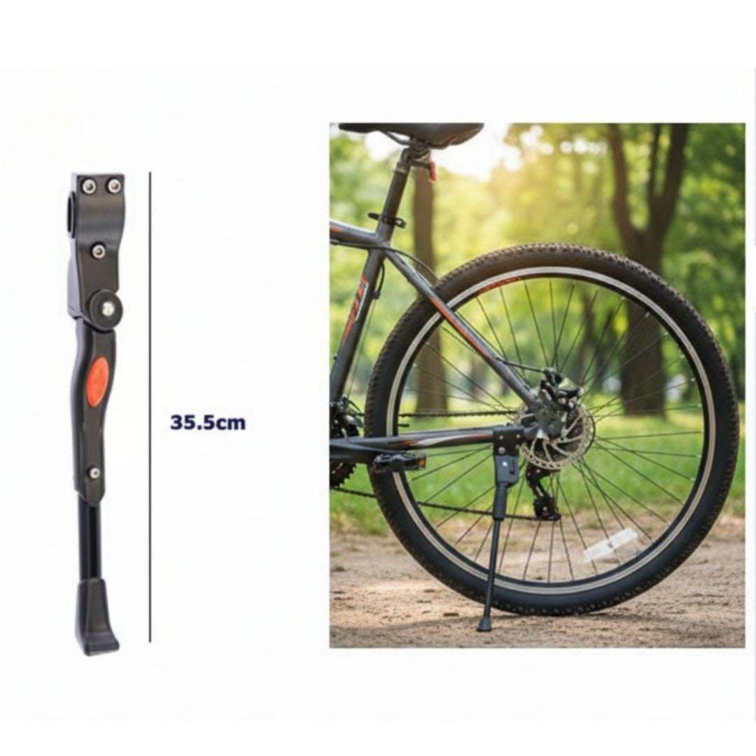 TEMU Universal Adjustable Height 35.5cm Side Bicycle Stand | Sturdy And Non-slip Aluminum Rear Bike Stand | Ideal For Mtb, Mountain Bikes, Racing And