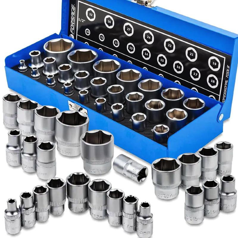 TEMU de Impacto , 6 Puntos, 25 Piezas, 1/4" y 1/2", 4-32mm