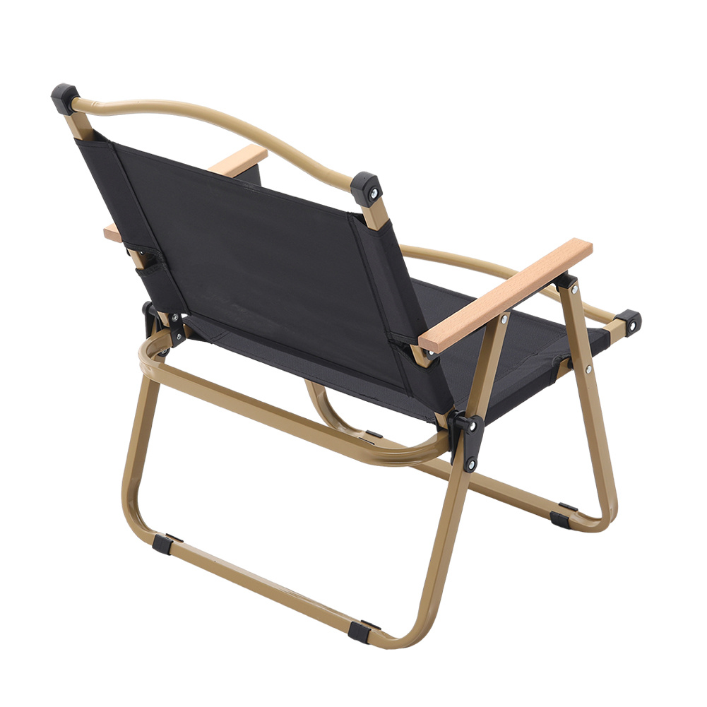 Black Outdoor Camping Folding Chair, Lightweight and Portable