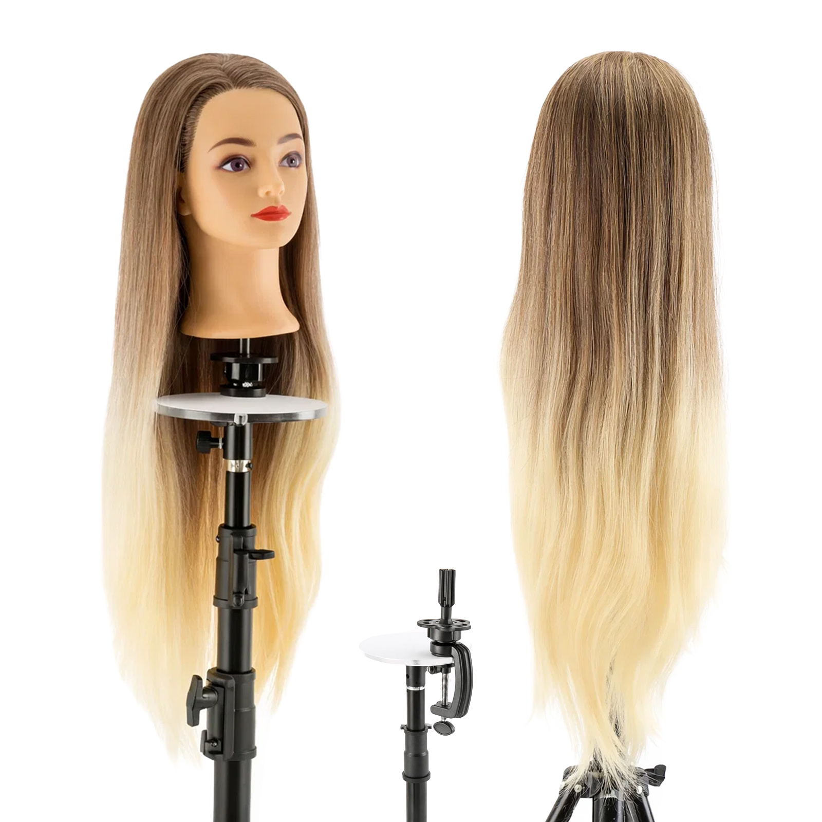 24 Inch Large Practice Head For Hairdressers, Styling Head Made Of Artificial Fiber, Hair Salon Head