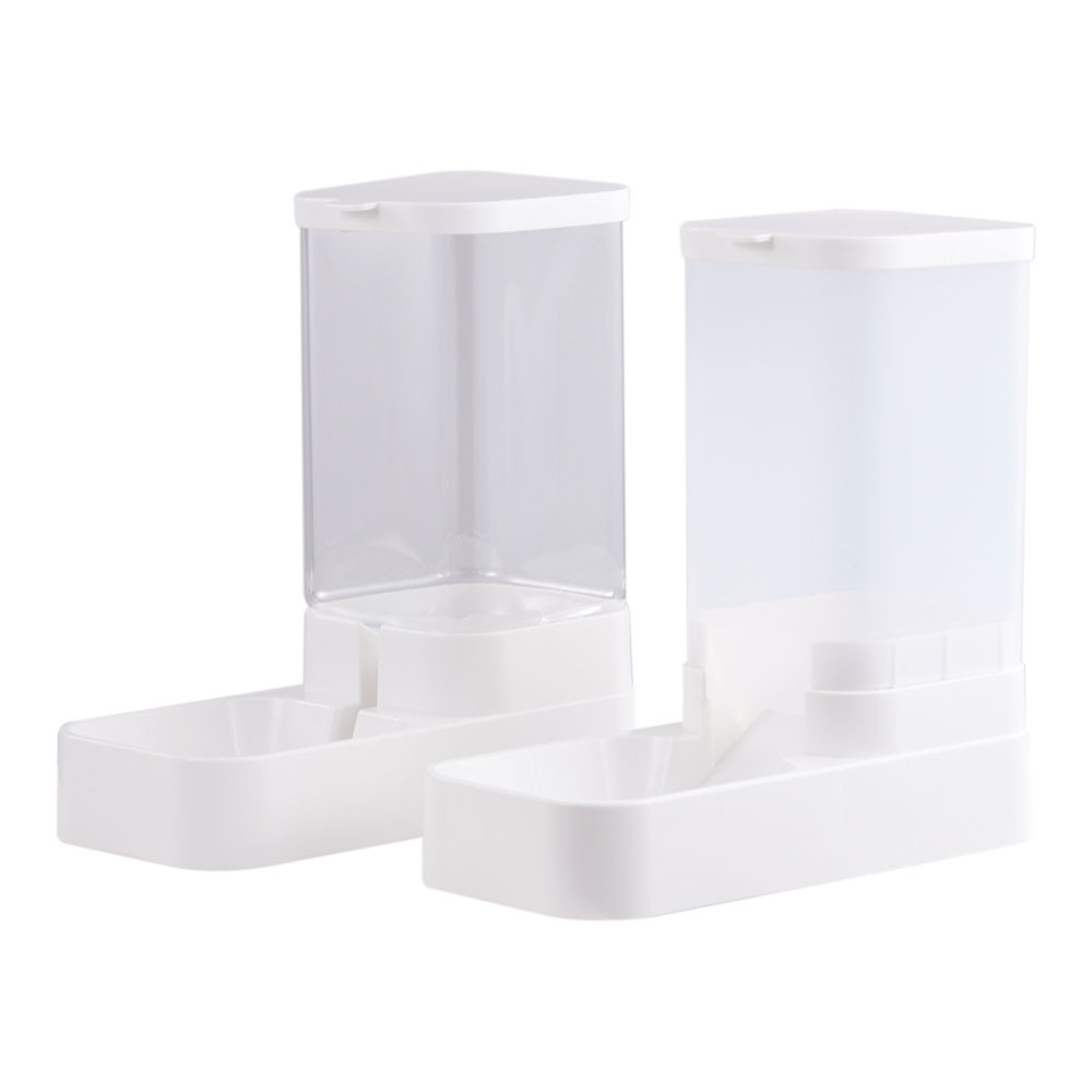 Pet Feeding Dispenser Set with Pet Water and Food Dispenser Transparent Dog Food Bowl Cat Feeding Station Large Capacity 3.8L Feeder for Dog Cat Puppy Kitten 28.5x29x13.5cm