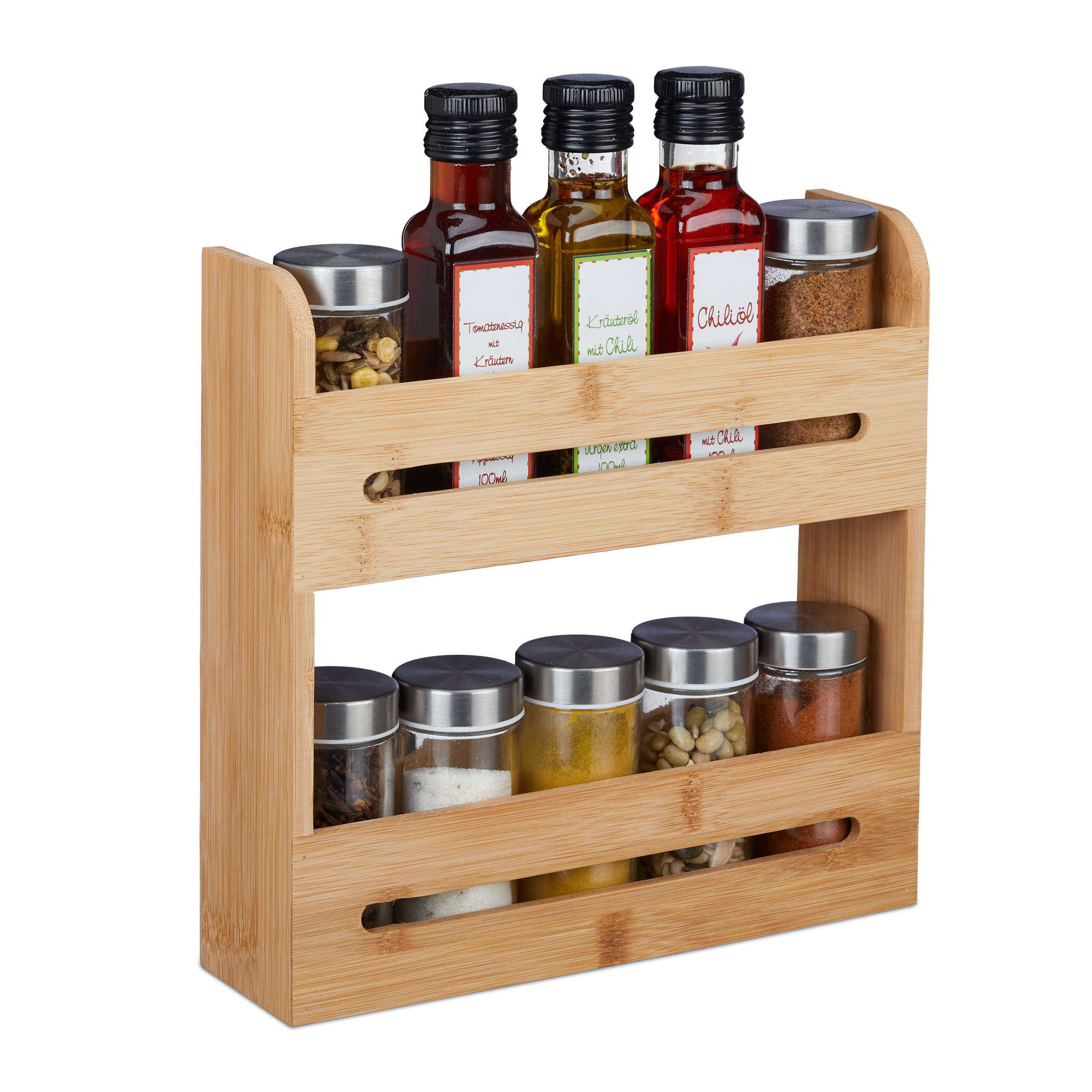 Spice Rack In Natural - (w)25 X (h)25 X (d)7 Cm