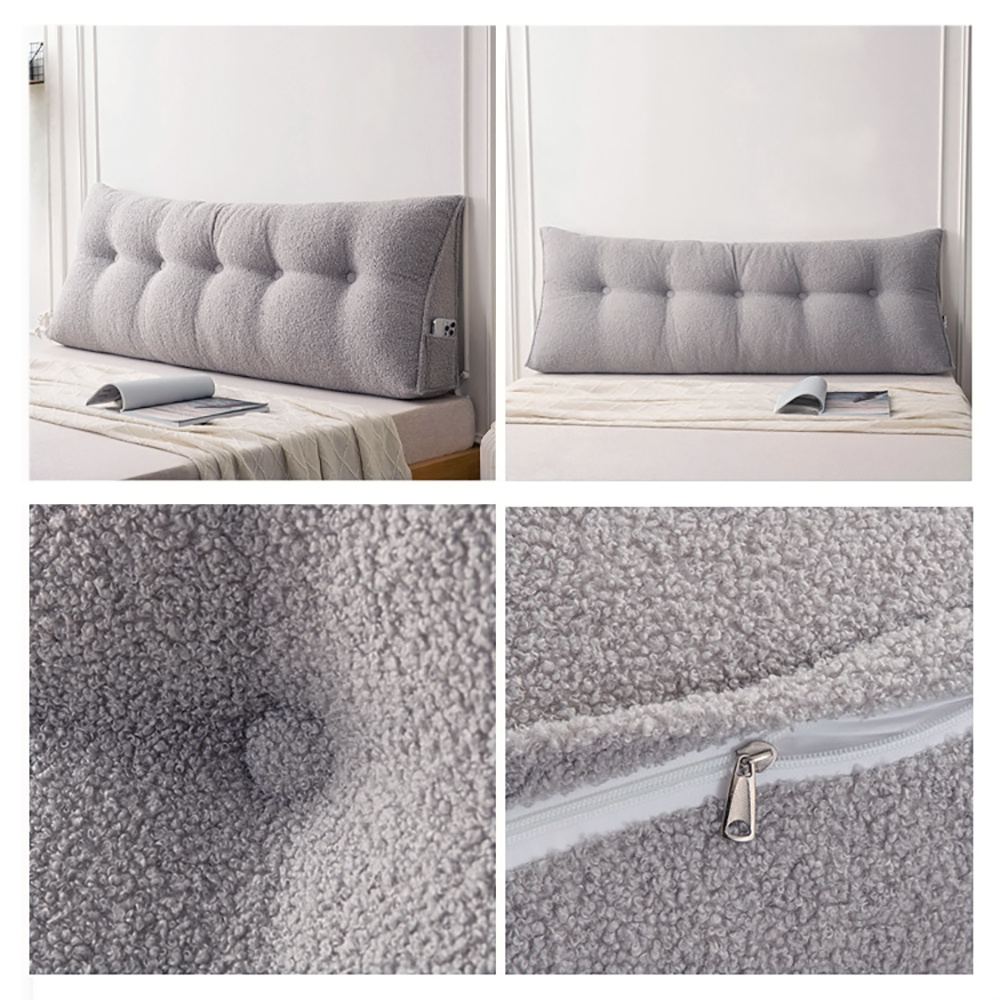 Oversized Teddy Velvet Bed Wedge Pillow for Back Support