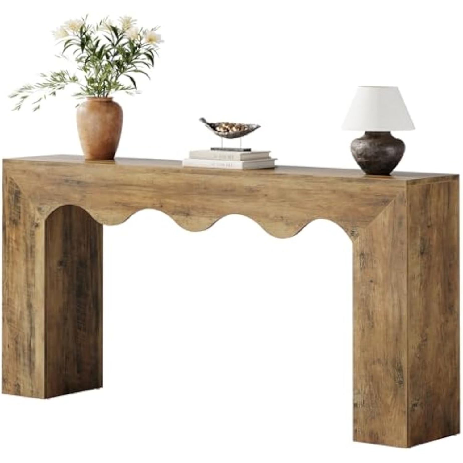63" Farmhouse Console Table, Wooden Couch Table Behind Sofa