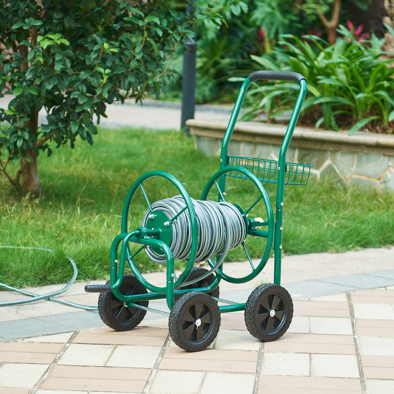 E-shop Metall Schlauchwagen für 3/4 Schlauch - bis zu 60m Schlauch - Schlauchtrommel Aufroller Gartenschlauch pro.tec