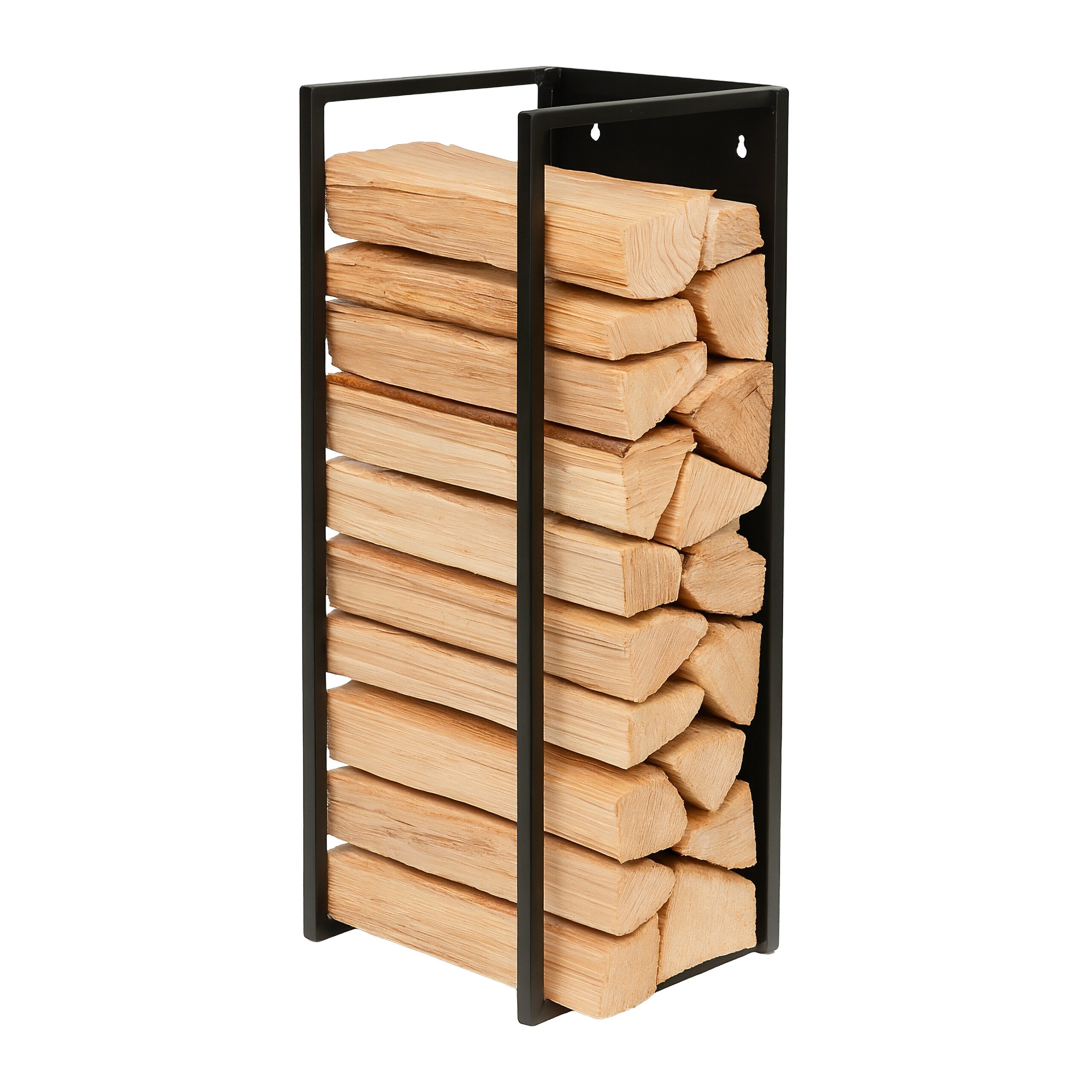 Black Firewood Rack - (w)25 X (h)75 X (d)25 Cm