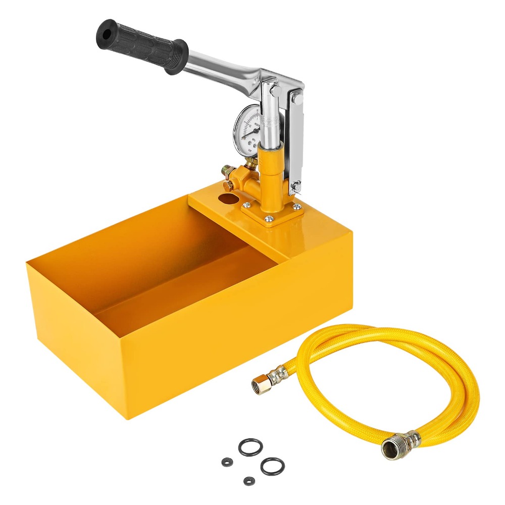 E-shop 5-Liter Manuelle Heizungstestpumpe – 25 Bar Prüfdruck mit 1/2" Hochdruckschlauch – Handabsperrpumpe für Dichtheitsprüfung, Befüllen & von