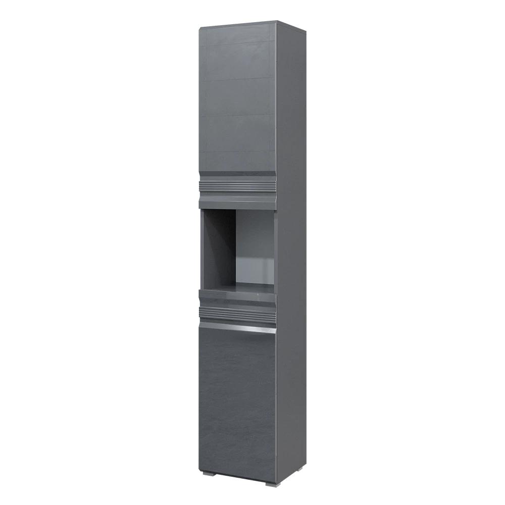 Image of High-gloss 36.4 X 190.5 Cm Laundry Cabinet Bathroom Cabinet Narrow Bathroom Cabinet Bathroom Furniture Particleboard, 16 Mm Bathroom