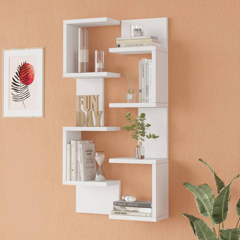 Wall Shelf Omn 2-piece Set Hanging Shelf 24 X 15 Cm With 4 Shelves Each