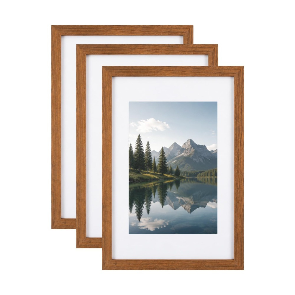 TEMU 3 Pack A4 Photo Frames, Wooden Picture Frame Set, Wall & Tabletop Display For Portrait Or Landscape, Poster Frame For Photos