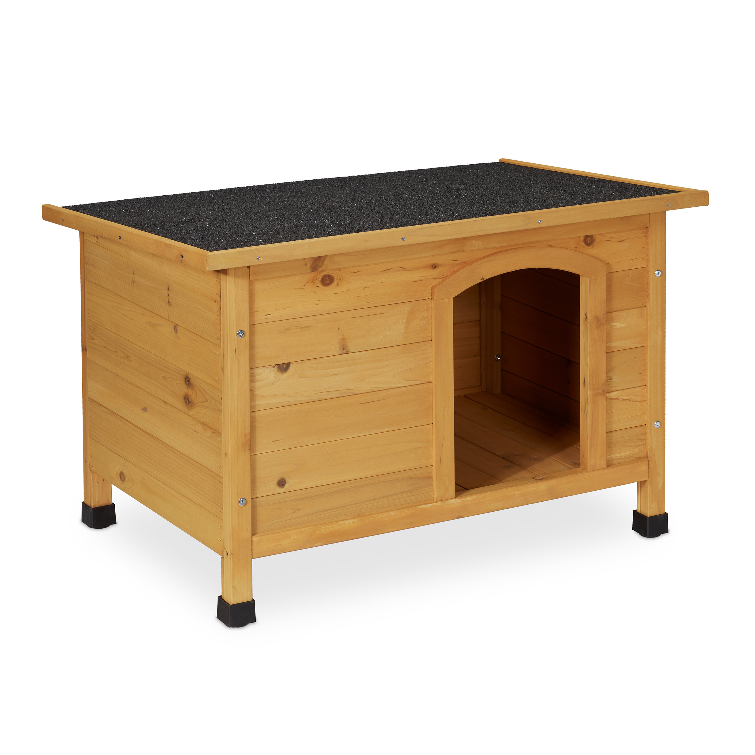 Dog House In Natural/black - (w)86 X (h)58 X (d)58 Cm