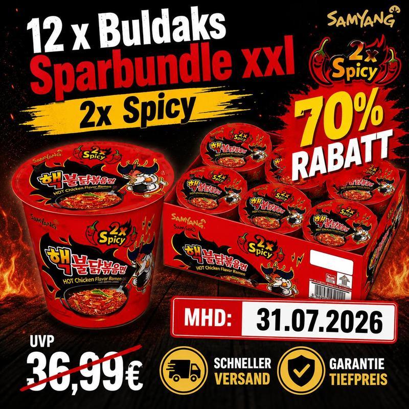 30x Buldak 2xspicy 70g