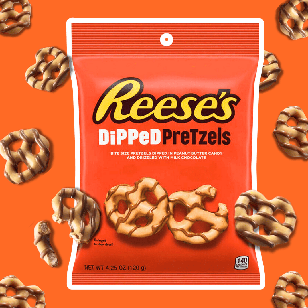 Image of Reese's Dipped Pretzels 120g | Crispy Pretzels With Peanut Butter & Milk Chocolate | Sweet-salty Snack