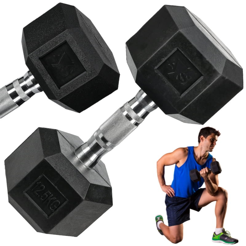 Steel Hex Handles Coated With Rubber - 12.5 Kg (1pc)