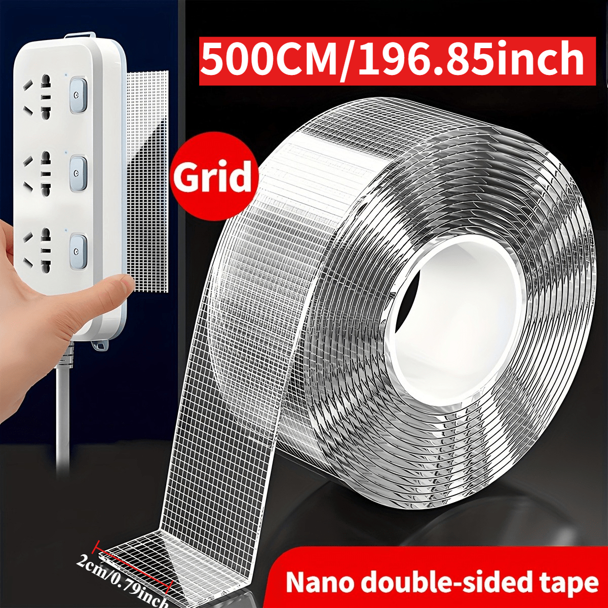 E-shop Industrielle Nano-Doppelseitiges Super-Klebeband, 5 Meter lang, abnehmbar ohne zu hinterlassen, hergestellt aus fortschrittlichem, transparentem