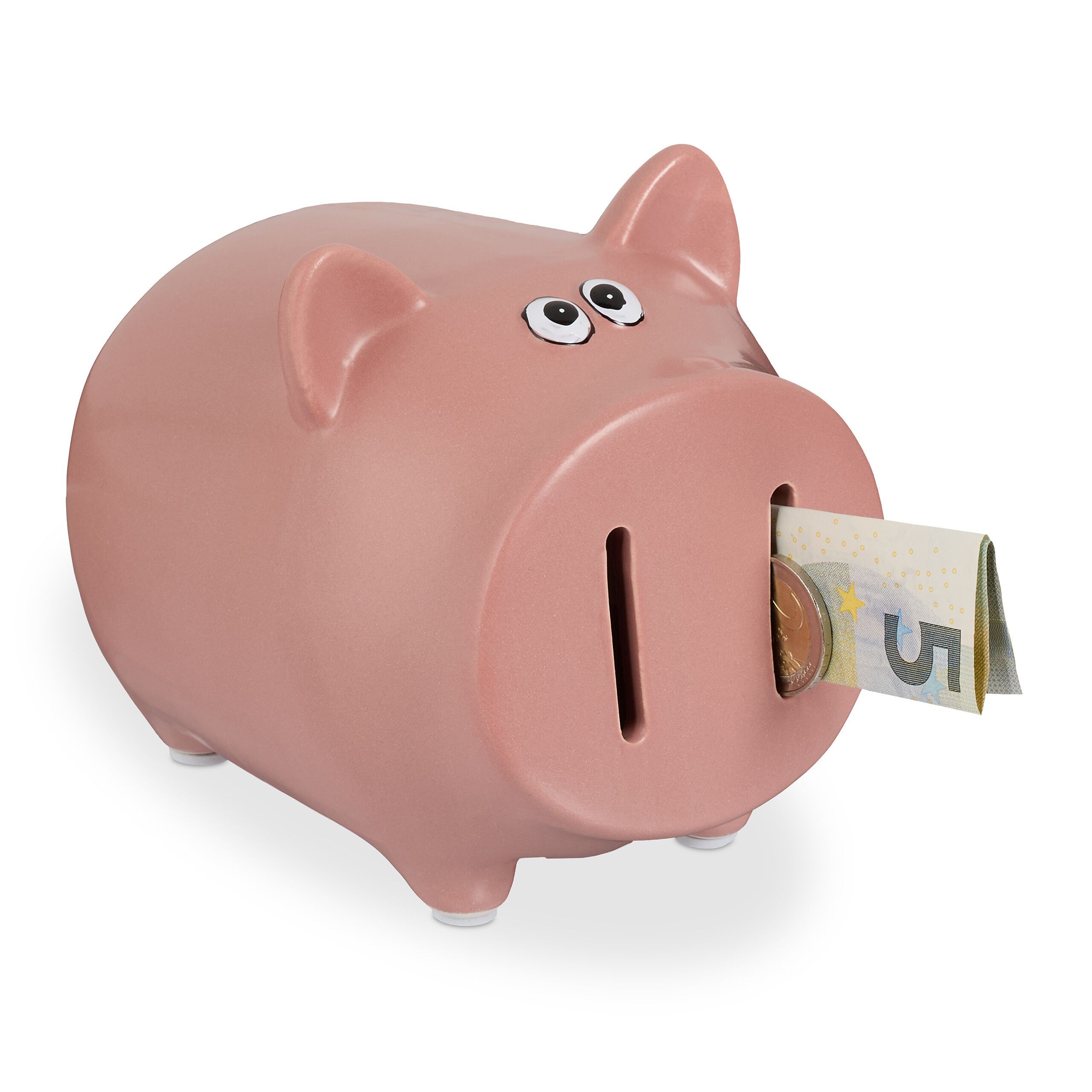 TEMU Pink Piggy Bank, Dolomite And Eva, 12.5 X 12 X , 3.5 Cm Lower Opening To Remove Money, On The And Protective Feet, For Children's Room, Living